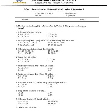 Rahasia Mengerjakan Soal UTS Matematika Kelas 4 Semester 1 2026 dalam 5 Menit
