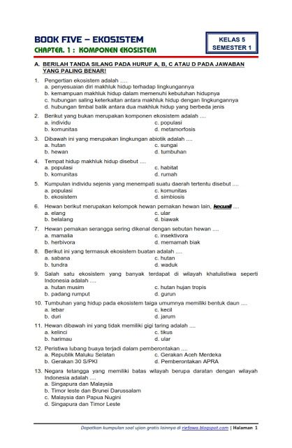 5 Contoh Soal PG Kelas 5 Tema 5 Subtema 1 yang Wajib Dikuasai Siswa di Tahun 2026