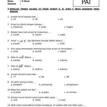 5 Rahasia Soal PAI Kelas 2 Semester 2 Tahun 2020 yang Wajib Diketahui di 2026