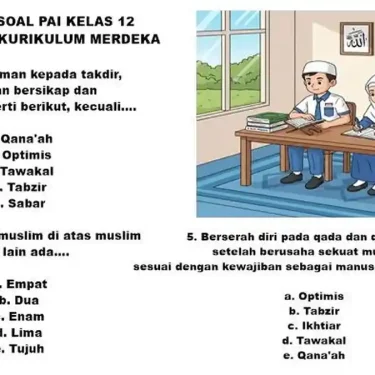 Akhirnya Terungkap 7 Contoh Soal PG PAI Kelas XII Semester 1 yang Sering Muncul