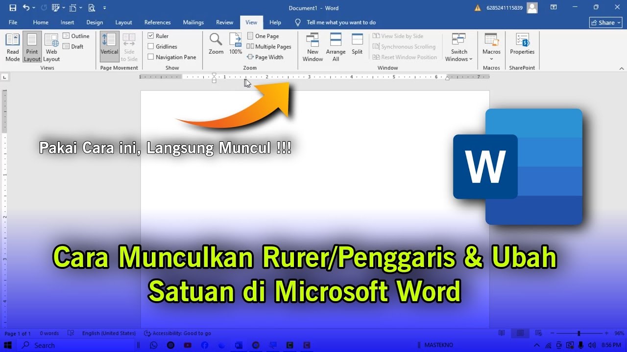 Cara munculkan penggaris atur ukuran dan ubah satuan di Microsoft Word Cara munculkan penggaris atur ukuran dan ubah satuan di Microsoft Word