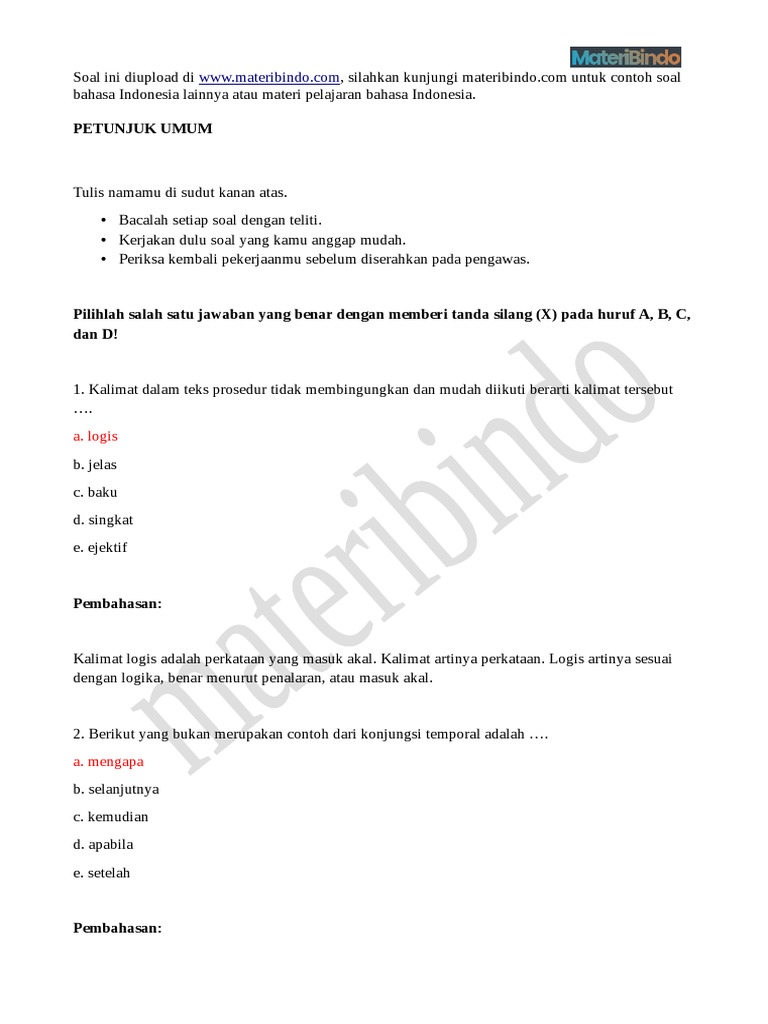 15 Contoh Soal PG Bahasa Indonesia Kelas 11 Semester 1 yang Sering Muncul di Ujian, Wajib Tahu Sebelum Terlambat!