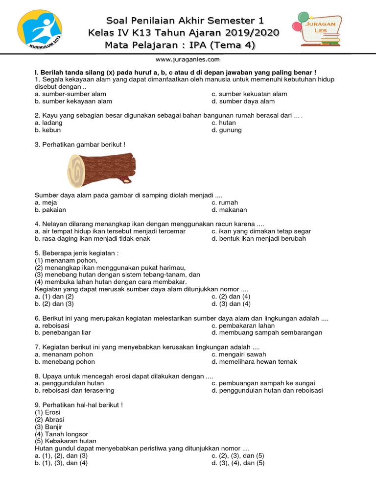 Soal IPA Kelas 4 Sumber Daya Alam PDF Soal IPA Kelas 4 Sumber Daya Alam PDF