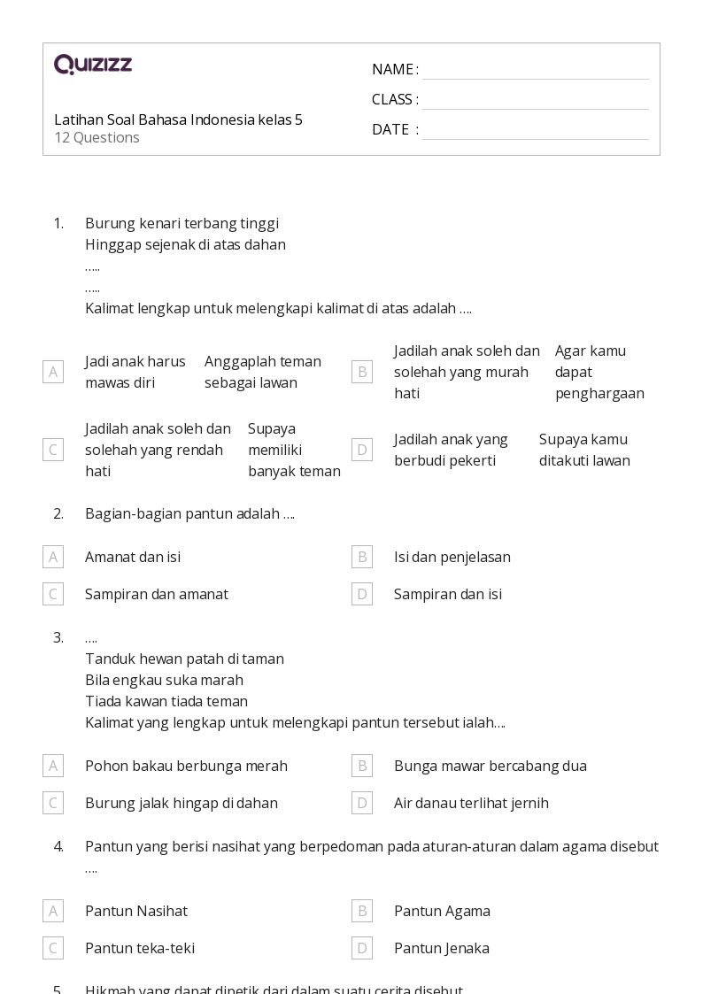 7 contoh soal bahasa indonesia kelas 5 tema 1 subtema 2 yang Bikin Nilai Naik Seketika