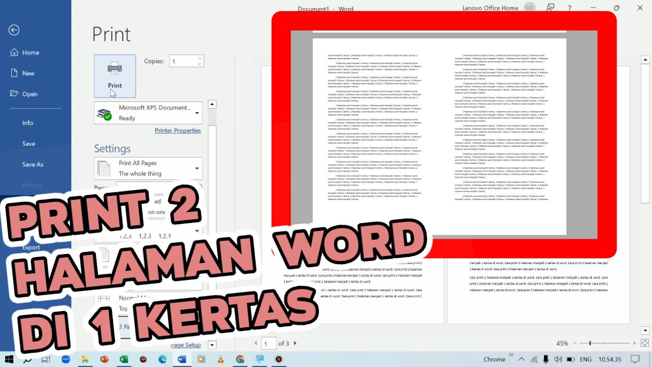 Tutorial Print 2 Halaman Dalam 1 Lembar 1 Kertas Microsoft Word - YouTube Tutorial Print 2 Halaman Dalam 1 Lembar 1 Kertas Microsoft Word - YouTube