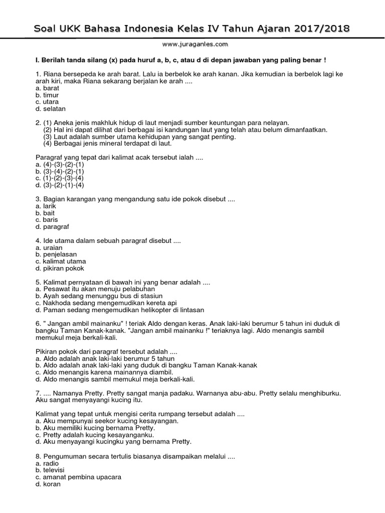 Terbukti Dapatkan pdf soal ukk bahasa indonesia semester 2 kelas 4 ktsp Gratis Sekarang!