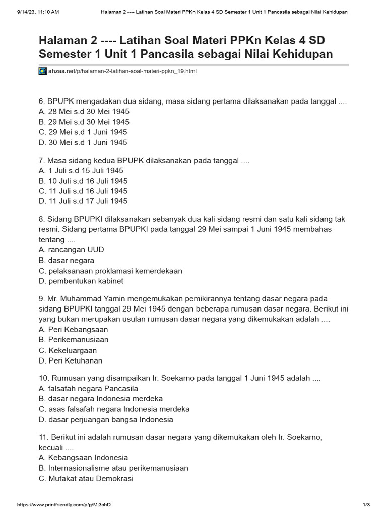 Latihan Soal PPKn Kelas 4 Pancasila PDF Sejarah Latihan Soal PPKn Kelas 4 Pancasila PDF Sejarah