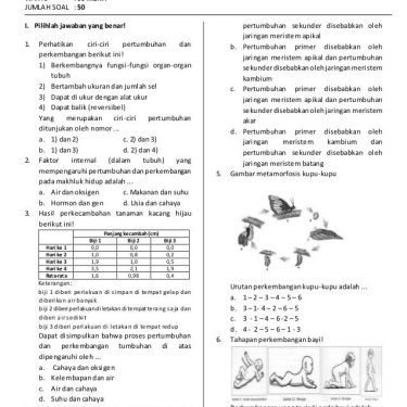 contoh soal pg ipa kelas 9 semester 1 beserta jawabannya