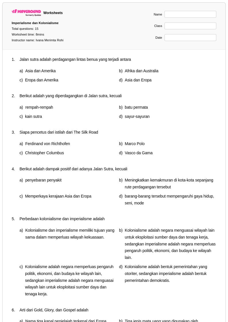 50 lembar kerja Imperialisme Amerika untuk Kelas 11 di Wayground 50 lembar kerja Imperialisme Amerika untuk Kelas 11 di Wayground