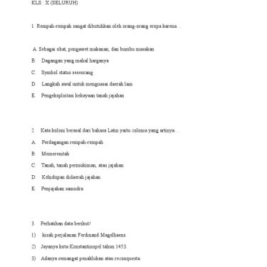 contoh soal pg kolonialisme dan imperialisme kelas 11 smst 1