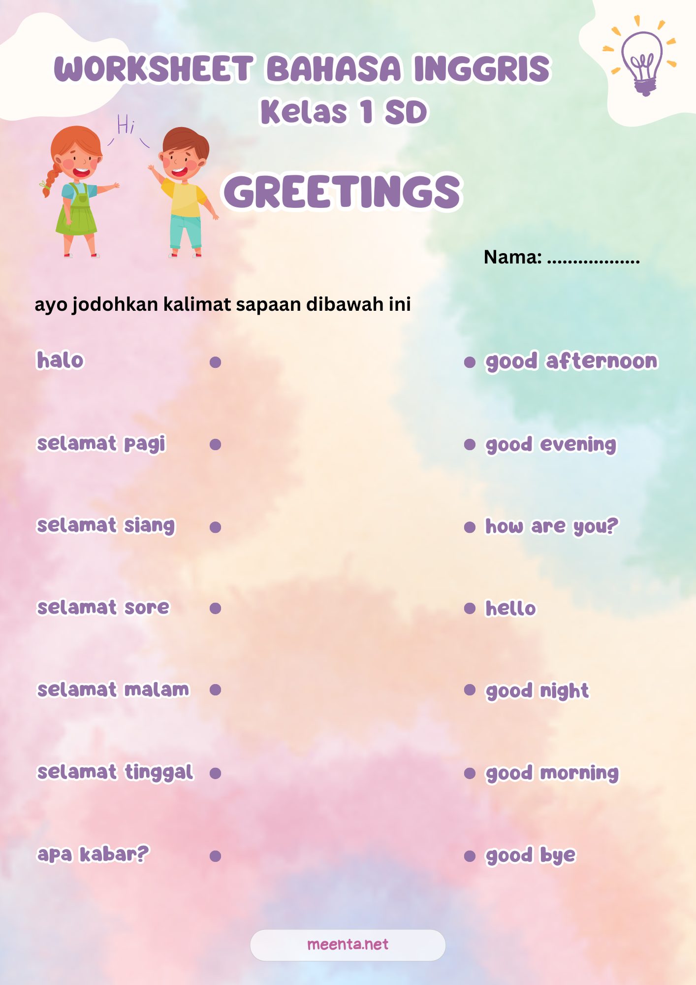 7 Contoh Soal Bergambar Bahasa Inggris Kelas 1 SD yang Wajib Tahu Sebelum Ujian Besok