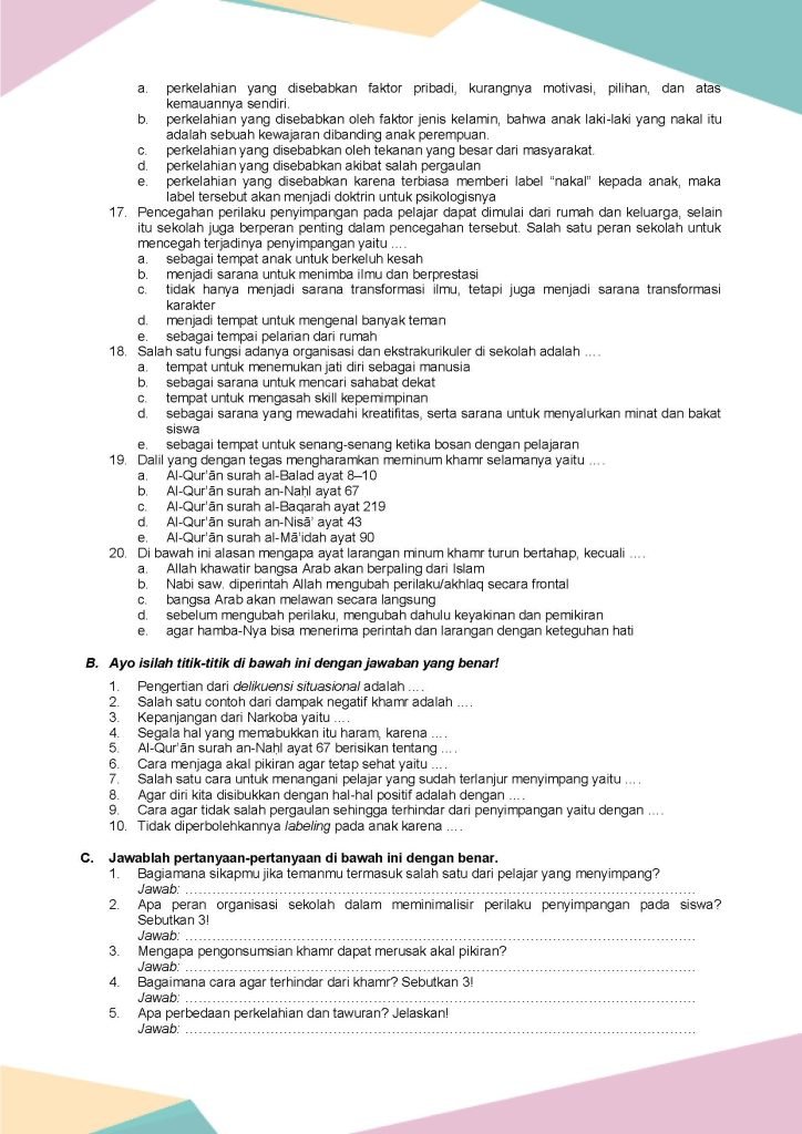 Terbukti Wajib Tahu! contoh soal pg pai bab 3 kelas 11 semester 1 yang Bikin Nilai Naik!