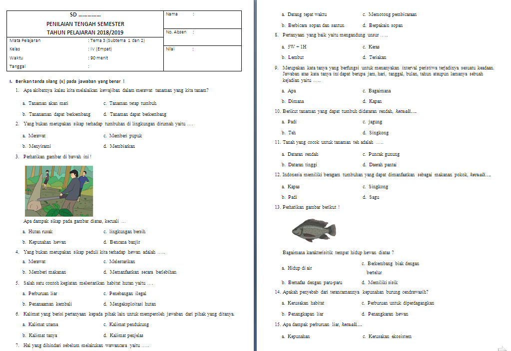Rahasia Jawab Soal Tema 1 Subtema 2 dan 3 Kelas 4 Agar Nilai Sempurna Rahasia Jawab Soal Tema 1 Subtema 2 dan 3 Kelas 4 Agar Nilai Sempurna