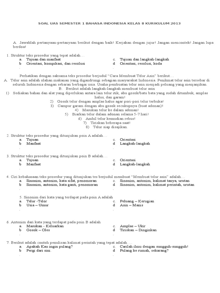 Rahasia Skor Tinggi Latihan Soal Kelas 8 Semester 1 Kurikulum 2013 Wajib Kamu Coba Rahasia Skor Tinggi Latihan Soal Kelas 8 Semester 1 Kurikulum 2013 Wajib Kamu Coba