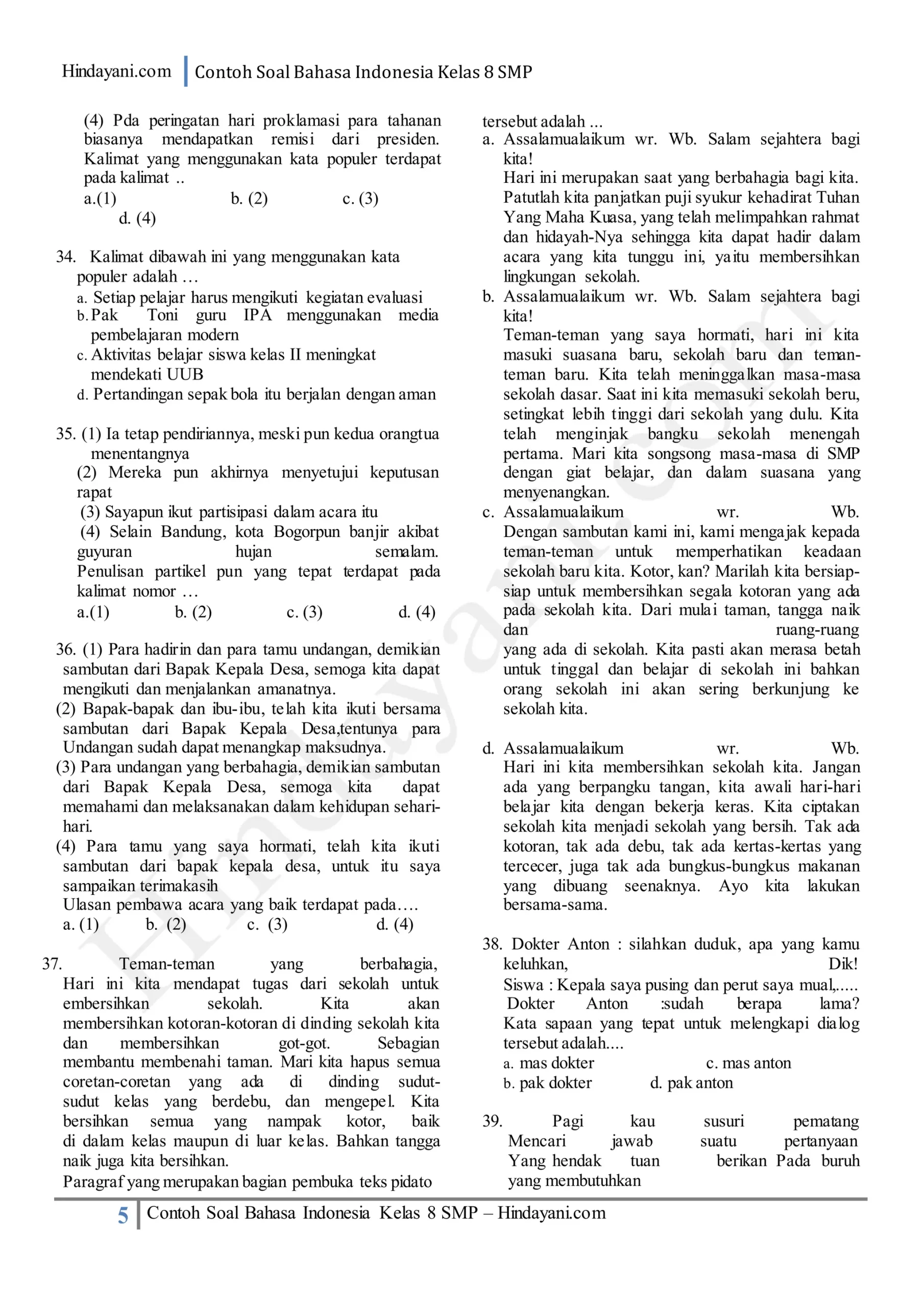 Rahasia Skor Tinggi Pakai Contoh Soal Bahasa Indonesia Kelas 8 Semester 2 Bahasa Indonesia Rahasia Skor Tinggi Pakai Contoh Soal Bahasa Indonesia Kelas 8 Semester 2 Bahasa Indonesia