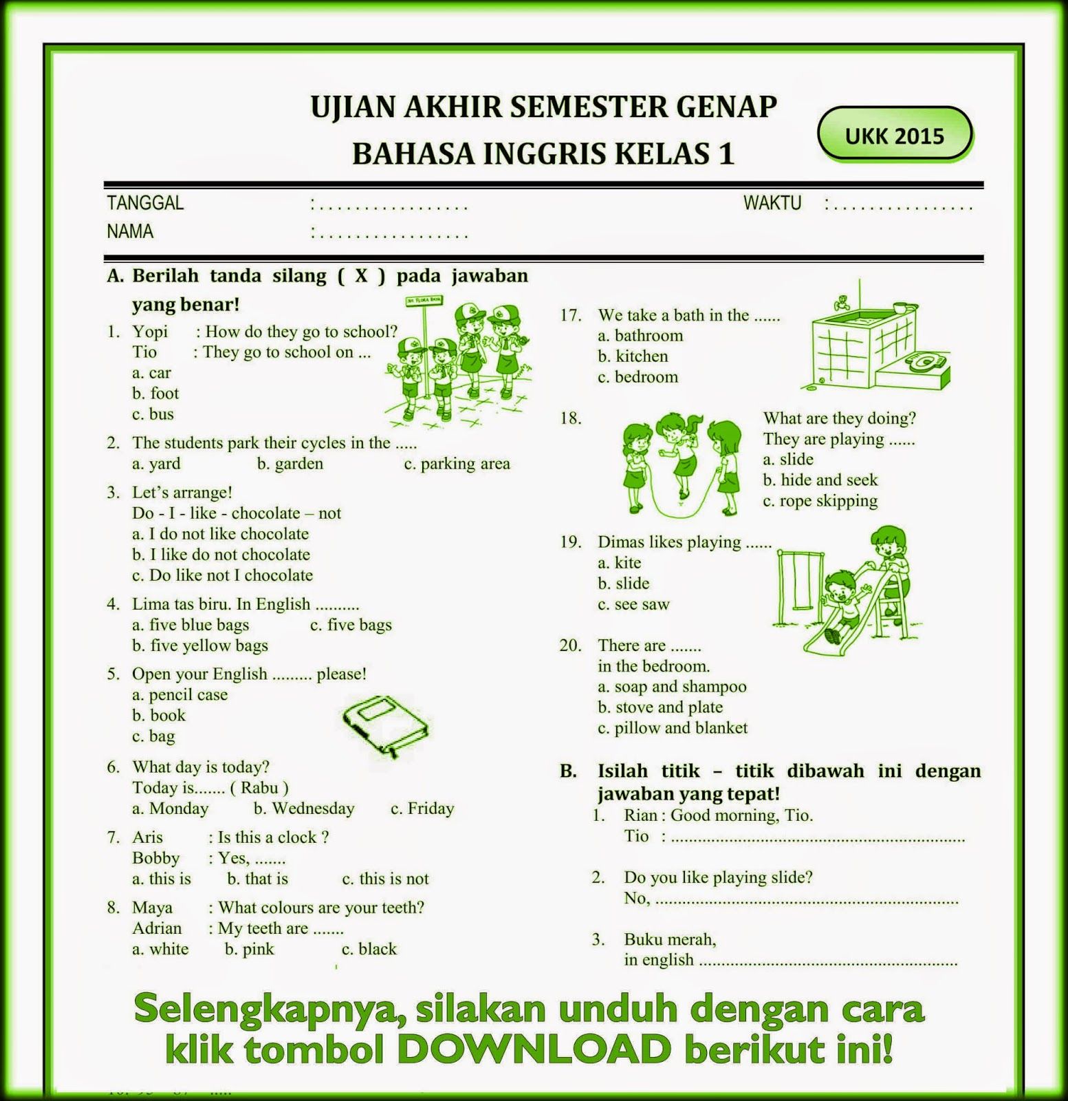 Rahasia Sukses Belajar dengan Contoh Soal Bahasa Inggris Kelas 7 Semester 1 Kurikulum K13