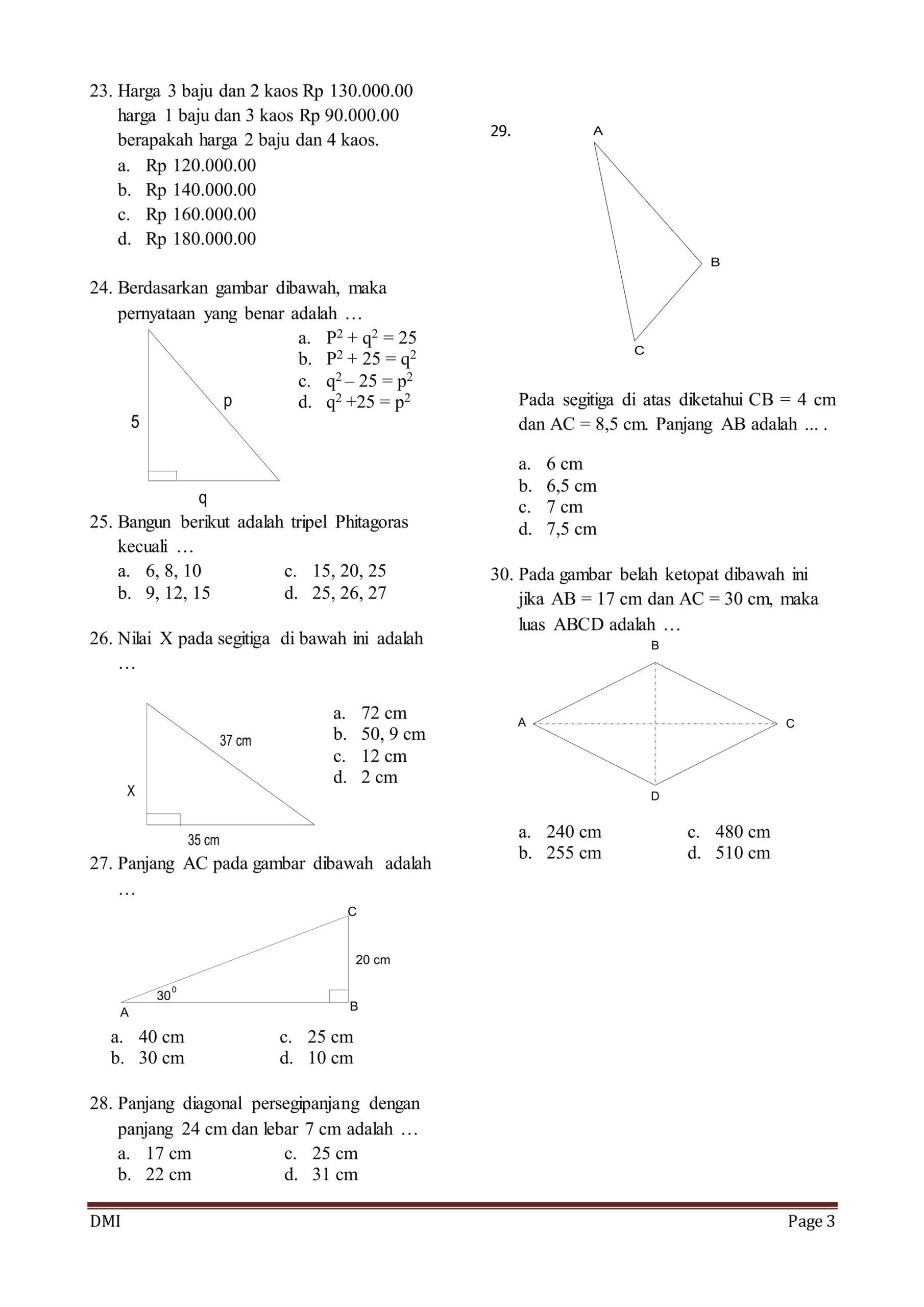 Rahasia Sukses Raih Nilai Sempurna dengan Latihan Soal Kelas 8 Semester 1 Matematika